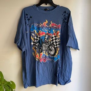 Fashion Nova Torn Graphic Tee Motorcycle Riders Cool Graphic Size XL